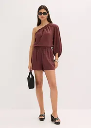 Blusa monospalla in misto lino, bonprix