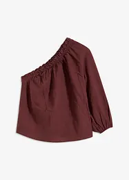 Blusa monospalla in misto lino, bonprix