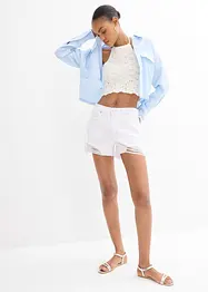 Top in maglia con scollo all'americana, bonprix