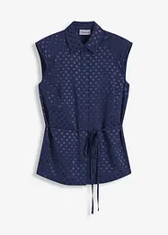 Blusa in satin con laccetti da annodare, bonprix
