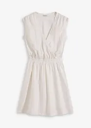 Abito misto cotone con frange, bonprix