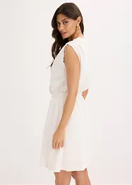 Abito misto cotone con frange, bonprix