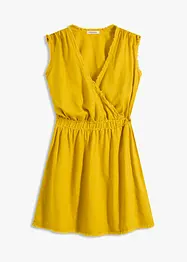 Abito misto cotone con frange, bonprix