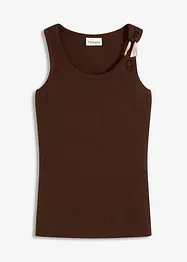 Top a costine con fibbia decorativa martellata, bonprix