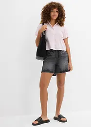 Shorts di jeans low stretch, vita media, bonprix