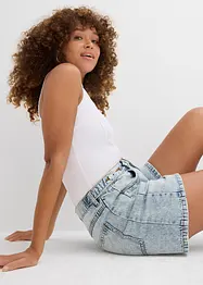 Shorts di jeans low stretch, vita media, bonprix