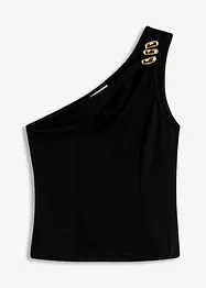 Top monospalla con dettaglio gioiello, bonprix