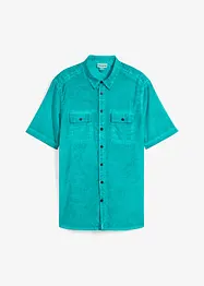 Camicia  effetto lavato a maniche corte, bonprix