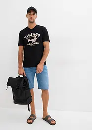 Bermuda di jeans in felpa, slim fit (pacco da 2), bonprix