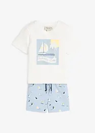 T-shirt e pantaloncini in puro cotone biologico (set 2 pezzi), bonprix