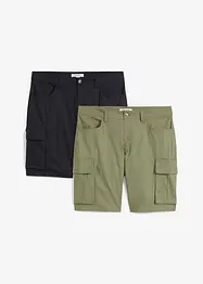 Bermuda cargo elasticizzati (pacco da 2), regular fit, bonprix