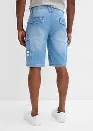 Bermuda cargo in jeans di puro cotone leggero, relaxed fit (pacco da 2), bonprix