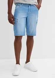 Bermuda cargo in jeans di puro cotone leggero, relaxed fit (pacco da 2), bonprix