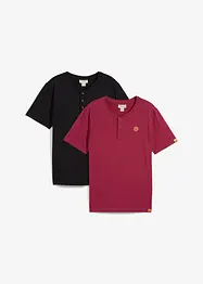 Maglia serafino in puro cotone biologico (pacco da 2), bonprix