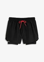 Pantaloni corti sportivi 2 in 1 ultra leggeri, bonprix