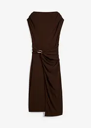 Abito midi drappeggiato con effetto a coste, bonprix