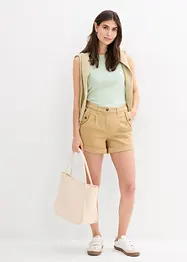 Shorts in twill a vita alta, bonprix