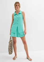 Shorts con elastico in vita in crêpe operato, bonprix