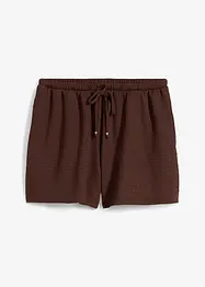 Shorts con elastico in vita in crêpe operato, bonprix