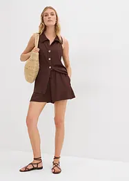 Shorts con elastico in vita in crêpe operato, bonprix