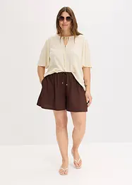 Shorts con elastico in vita in crêpe operato, bonprix