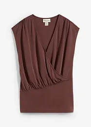 Maglia a portafoglio in misto viscosa fluente, bonprix