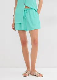 Shorts con elastico in vita in crêpe operato, bonprix