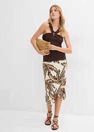 Top con scollo all'americana e fibbia decorativa martellata, bonprix