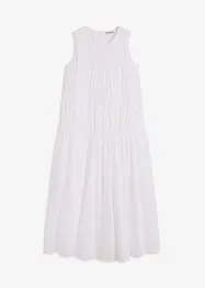 Abito lungo in cotone con arricciature, bonprix