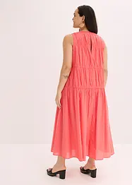 Abito lungo in cotone con arricciature, bonprix