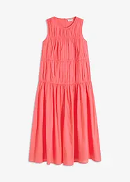 Abito lungo in cotone con arricciature, bonprix