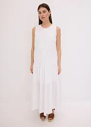 Abito lungo in cotone con arricciature, bonprix