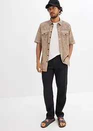 Camicia  effetto lavato a maniche corte, bonprix