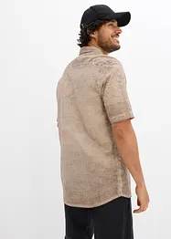 Camicia  effetto lavato a maniche corte, bonprix