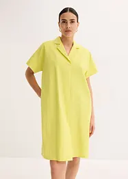 Abito largo in cotone con piega, bonprix