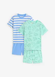 Pigiama estivo in puro cotone biologico (set 4 pezzi), bonprix