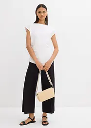 Top asimmetrico effetto neoprene, bonprix