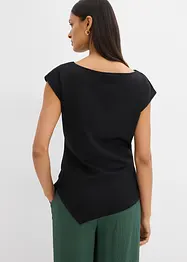 Top asimmetrico effetto neoprene, bonprix