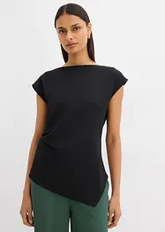 Top asimmetrico effetto neoprene, bonprix