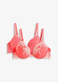 Reggiseno con coppe preformate e pizzo colorato (pacco da 2), bonprix