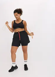 Pantaloni corti sportivi 2 in 1 ultra leggeri, bonprix