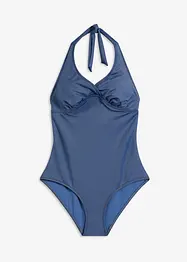Costume intero effetto denim con scollo all'americana, bonprix