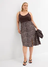 Gonna leopardata con spacco, bonprix