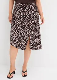 Gonna leopardata con spacco, bonprix