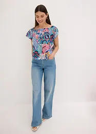 Blusa con spalle scoperte in misto viscosa leggero, bonprix