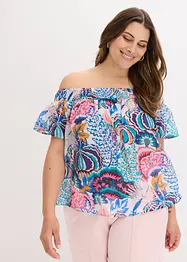 Blusa con spalle scoperte in misto viscosa leggero, bonprix