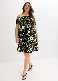 Abito con spalle scoperte in misto viscosa morbido, bonprix