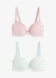 Reggiseno con coppe preformate, ferretto e cotone biologico morbido (pacco da 2), bonprix