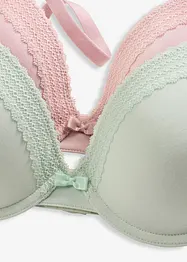 Reggiseno con coppe preformate, ferretto e cotone biologico morbido (pacco da 2), bonprix
