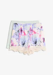 Pantaloni pigiama corti in misto viscosa morbido (pacco da 2), bonprix